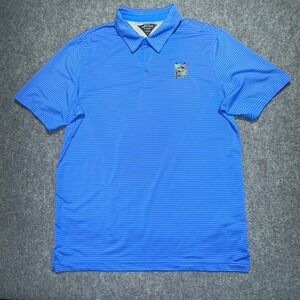 Adidas adiPure Brickyard Crossing Golf Polo Blue Stripe Men's Size‎ L Excellent